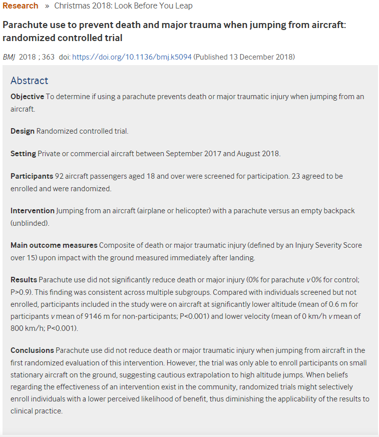 낙하산 연구 개요